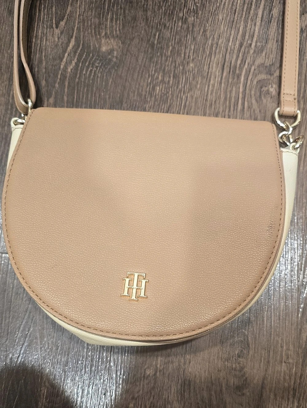 Tommy Hilfiger TH Monogram Saddle Crossbody Bag Brown